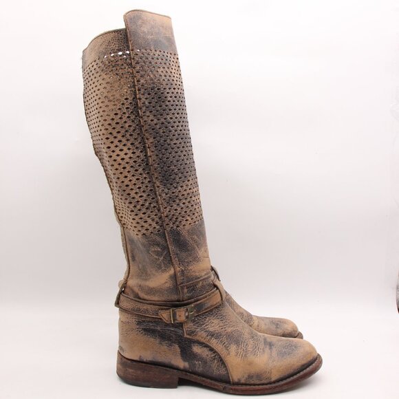 Bed Stu Cobbler Series Biltmore Boots Women's 8 Brown Distressed Knee High - Picture 1 of 10